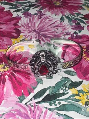 Garnet Locket Bracelet